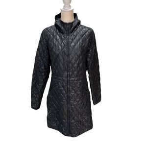 The North Face Women's Quilted Thermoball Primaloft Parka Jacket Hooded Black Si